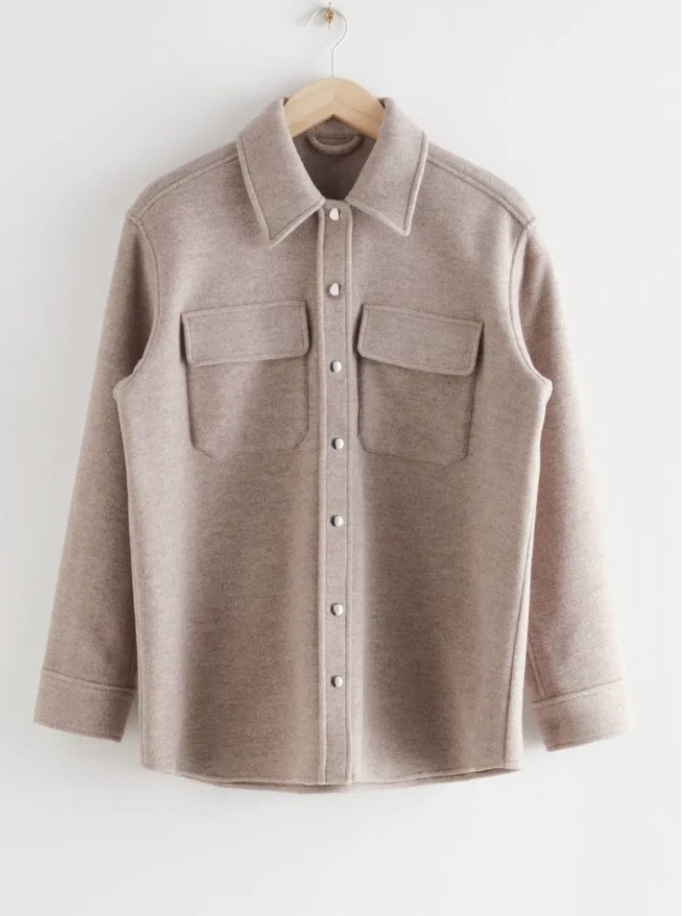 &other stories oversized wool blend workwear shirt coat